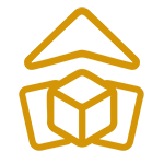 Logo de couleur or du Temple du Carton